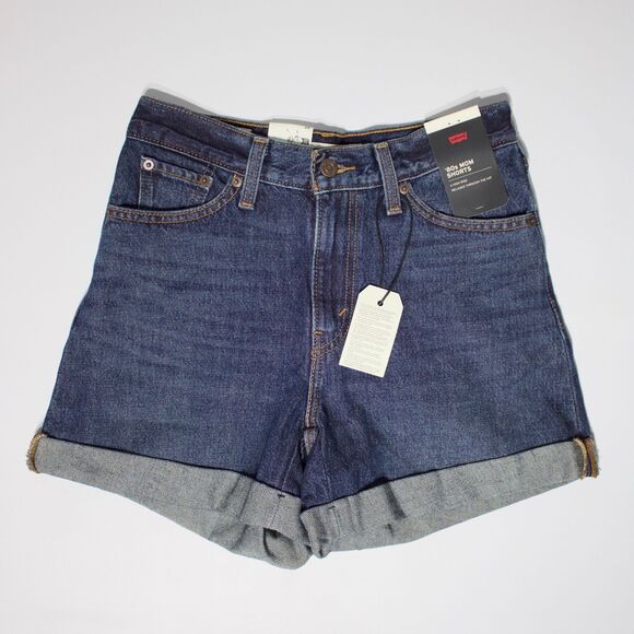 NWT $69.50 Levi's Premium Rolled '80s Mom Shorts Dark Wash Women Size 26 (B5) - Picture 6 of 16